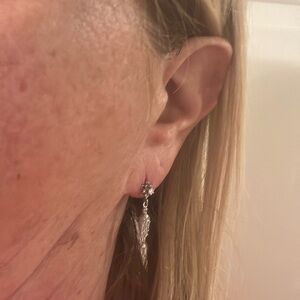 14 kt white gold and diamond custom made cone earring